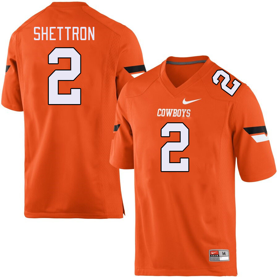 Men #2 Talyn Shettron Oklahoma State Cowboys College Football Jerseys Stitched-Orange
